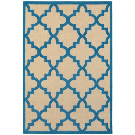 Oriental Weavers Cayman 660L9 10x13 Rectangle - Sand/ Blue-Polypropylene C660L9300390ST